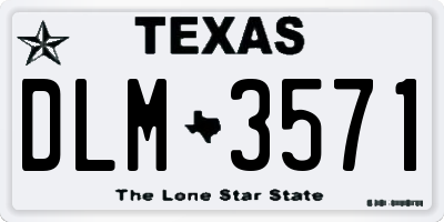 TX license plate DLM3571