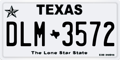 TX license plate DLM3572