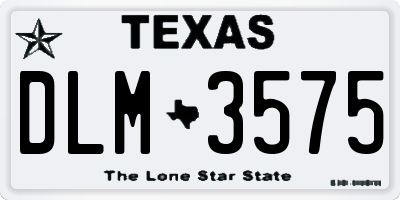 TX license plate DLM3575