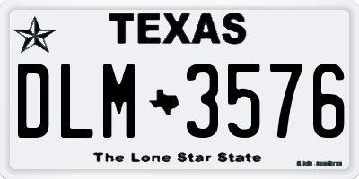 TX license plate DLM3576