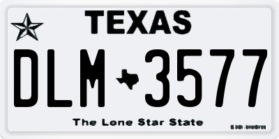 TX license plate DLM3577