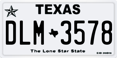 TX license plate DLM3578