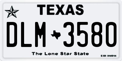 TX license plate DLM3580