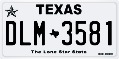TX license plate DLM3581