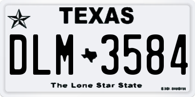 TX license plate DLM3584