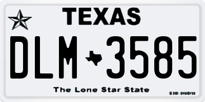 TX license plate DLM3585