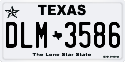 TX license plate DLM3586