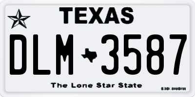 TX license plate DLM3587