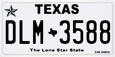 TX license plate DLM3588