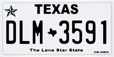 TX license plate DLM3591