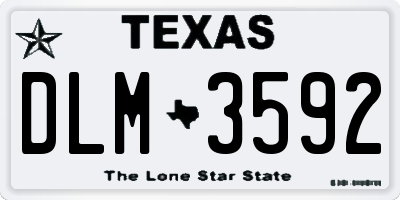 TX license plate DLM3592
