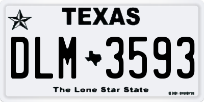 TX license plate DLM3593