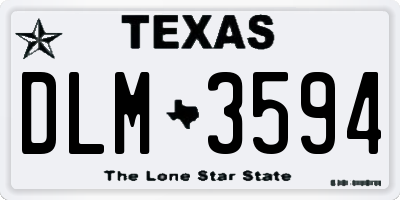 TX license plate DLM3594