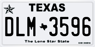 TX license plate DLM3596