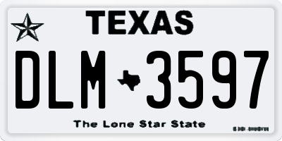 TX license plate DLM3597