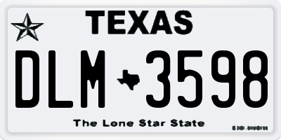 TX license plate DLM3598