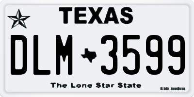 TX license plate DLM3599