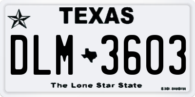 TX license plate DLM3603