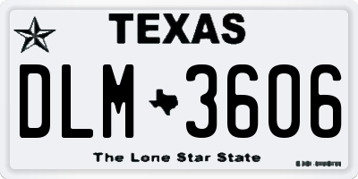 TX license plate DLM3606