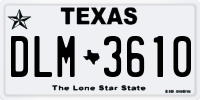 TX license plate DLM3610