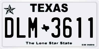 TX license plate DLM3611
