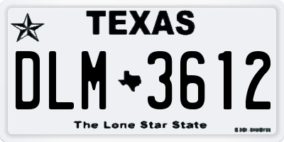 TX license plate DLM3612