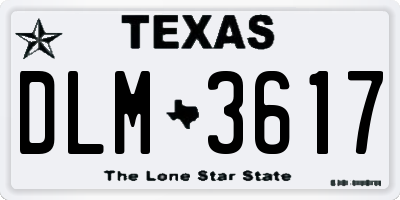 TX license plate DLM3617