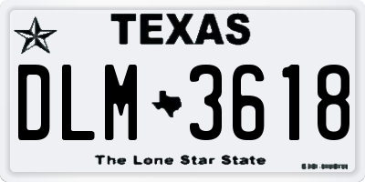 TX license plate DLM3618