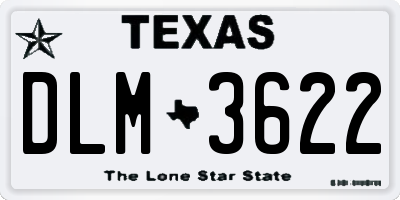 TX license plate DLM3622