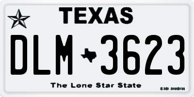 TX license plate DLM3623