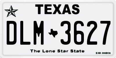 TX license plate DLM3627