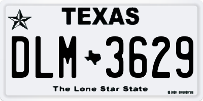 TX license plate DLM3629