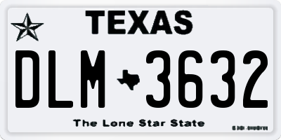 TX license plate DLM3632