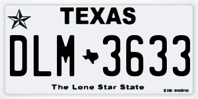TX license plate DLM3633