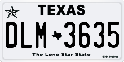 TX license plate DLM3635
