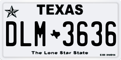 TX license plate DLM3636