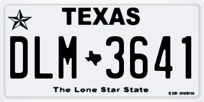 TX license plate DLM3641