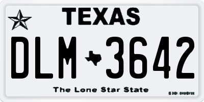 TX license plate DLM3642