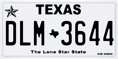 TX license plate DLM3644