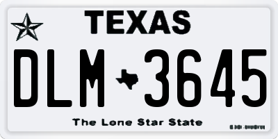 TX license plate DLM3645