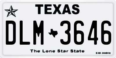 TX license plate DLM3646