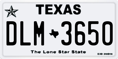 TX license plate DLM3650