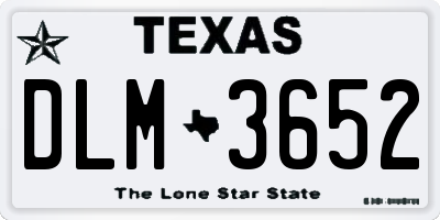 TX license plate DLM3652