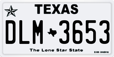 TX license plate DLM3653