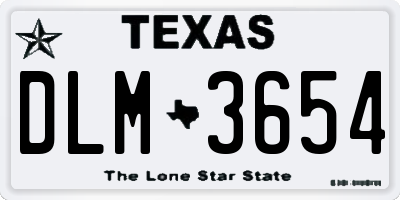 TX license plate DLM3654