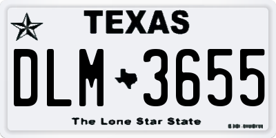 TX license plate DLM3655