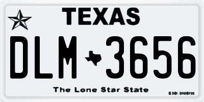 TX license plate DLM3656