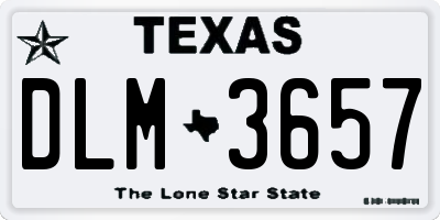 TX license plate DLM3657