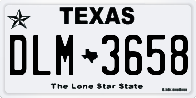 TX license plate DLM3658