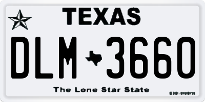 TX license plate DLM3660